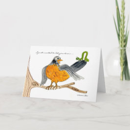 Cartão Robin e Green Inch Worm