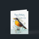 Cartão Robin Garden Bird Wildlife Sister-in-law Aniversár<br><div class="desc">As imagens da Nature Art Robin Garden Bird Americanas sobre a Natureza do Pássaro têm a certeza de agradar a um observador de pássaros e à natureza ou amante da vida selvagem. Feliz aniversário Irmã e Amiga</div>