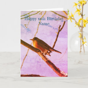 Cartão Robin In Snow Nature Art Personalizou Aniversário 