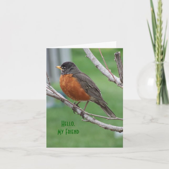 Cartão Robin, Thinkin" of You, Cheer (Frente)