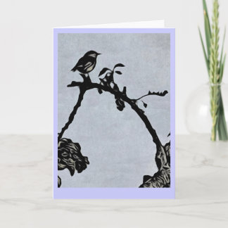 Cartão Robin Woodcut Style Greeting Card