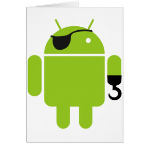 Cartão Robô Android Pirata