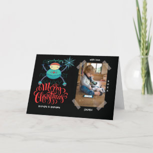 Cartão Robô de Natal DIY ABC Educativo para Crianças Foto