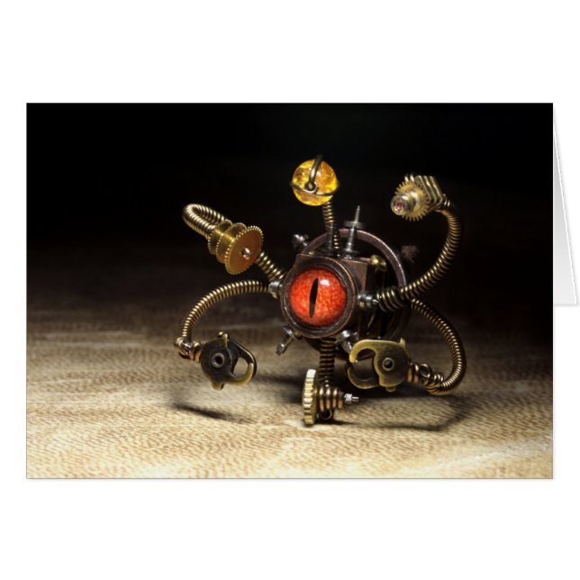 Cartão Robô do espectador de Steampunk (Frente Horizontal)