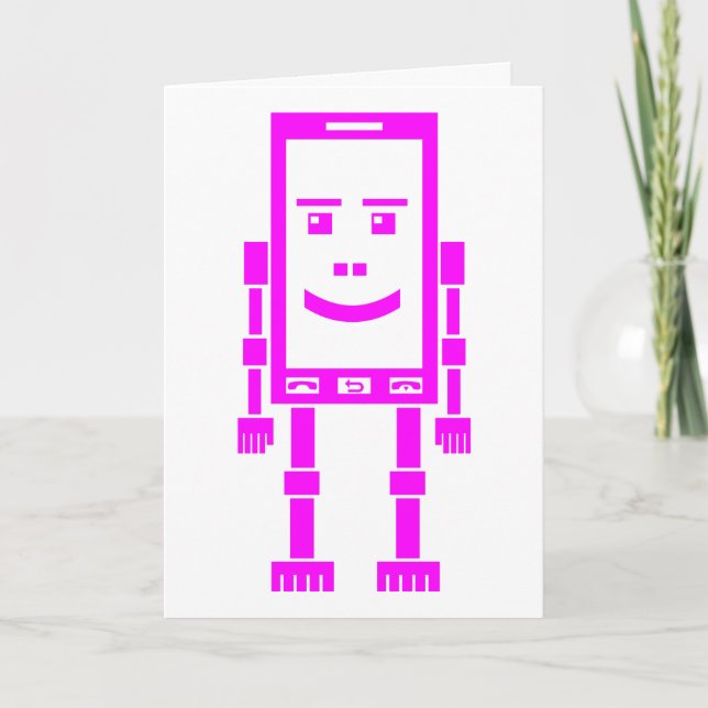 Cartão Robô-phone - Magenta (Frente)