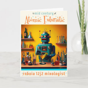 Cartão Robô Retro Futurista ROBIA 12J2 Mixologista