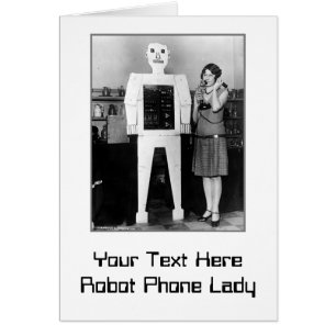 Cartão Robô, senhora, telefone