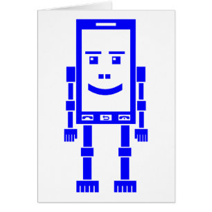 Cartão Robo-telefone - azul