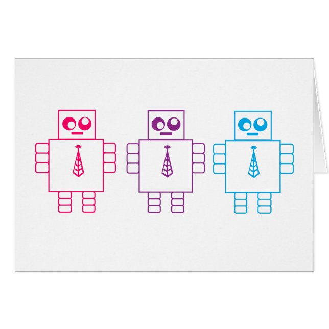 Cartão Robôs malucos (Frente Horizontal)