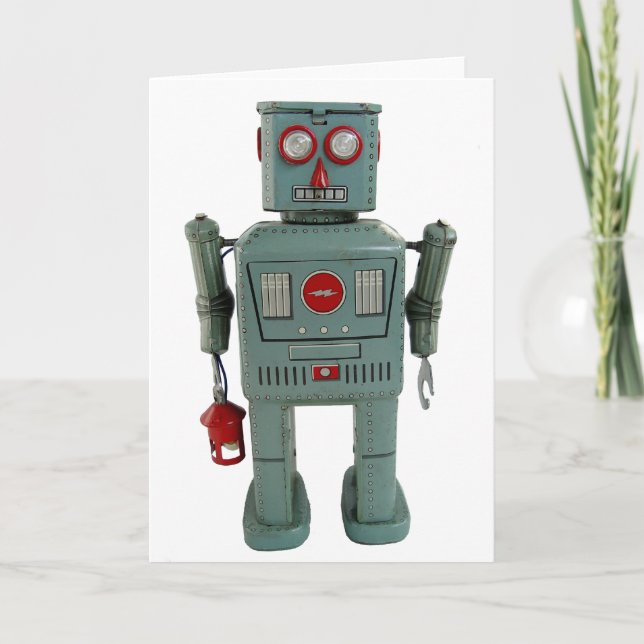 Cartão Robot Blank Greeting Card (Frente)
