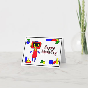 Cartão Robot Happy Birthday
