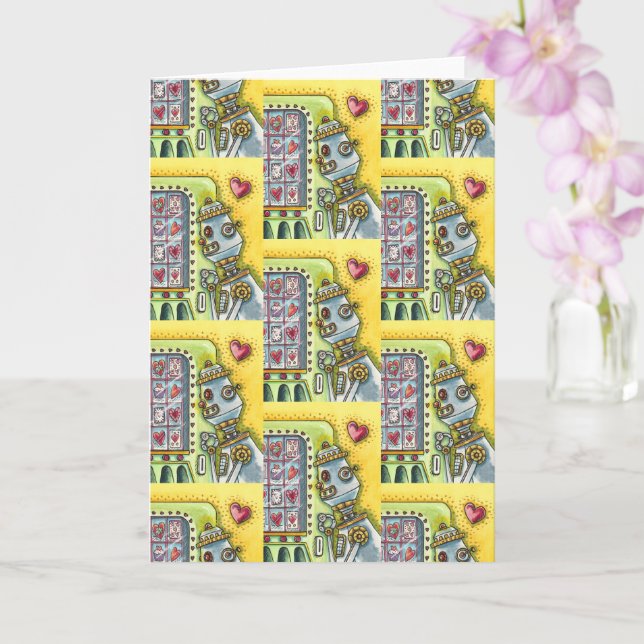 Cartão ROBOT PROCURANDO Vazio DE MÁQUINA DE VENDA DO CORA (Orquídea)