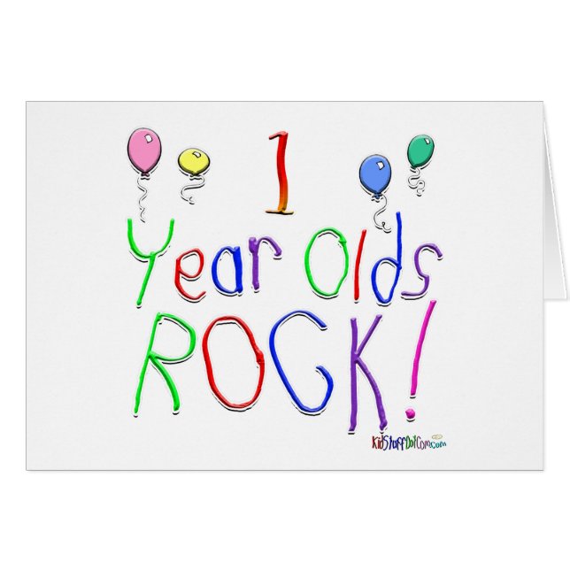 Cartão Rocha dos bebês de um ano! (Frente Horizontal)