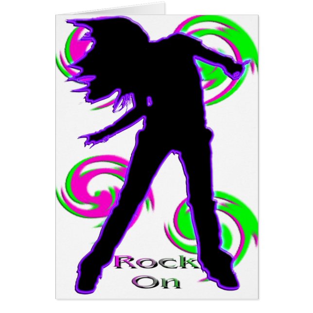 Cartão Rocha em t-shirt & em presentes da menina (Frente)