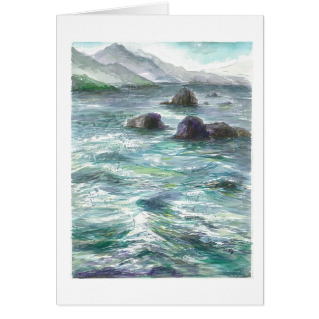 Cartão Rochas no oceano de Oregon (Frente)