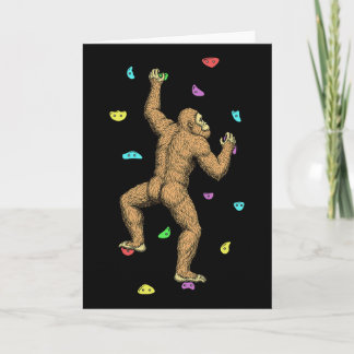 Cartão Rock Climber Indoor Wall Climbing Bigfoot Funny Cl