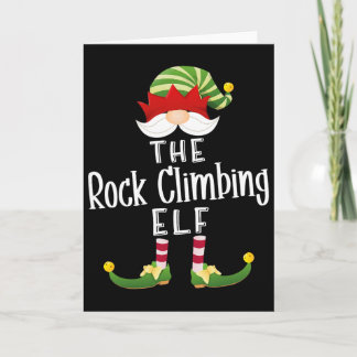 Cartão Rock Climbing Elf Group Christmas Funny Pajama Par