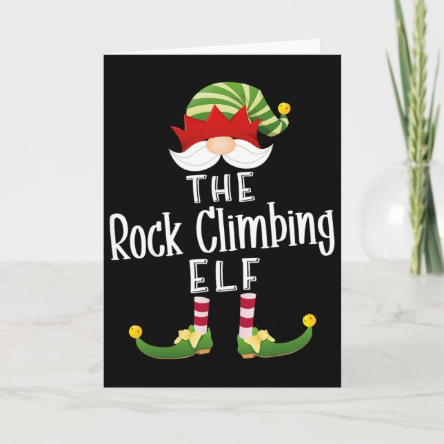 Cartão Rock Climbing Elf Group Christmas Funny Pajama Par (Frente)