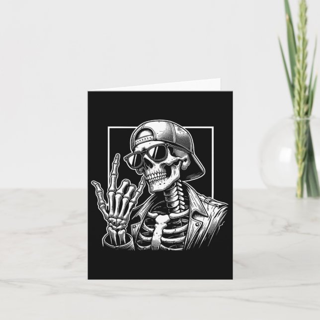 Cartão Rock Hand Halloween Costume Rocker Legal Rock (Frente)