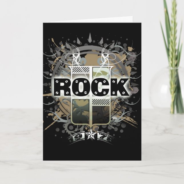 Cartão Rock=Life 'Vintage Rock' Greeting Card (Frente)