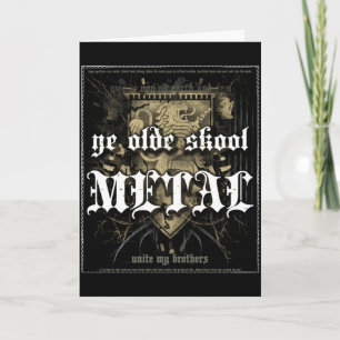 Cartão Rock=Life 'Ye Olde Skool Metal' Greeting Card