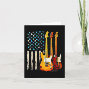 Cartão Rock N Roll Guitarra Elétrica Retro Usa American F