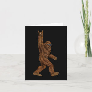 Cartão Rock On Bigfoot Sasquatch Adora Rock And Roll Sung