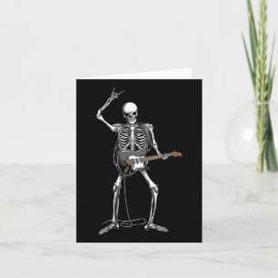 Cartão Rock On Halloween Skeleton Guitarist Rock And Roll
