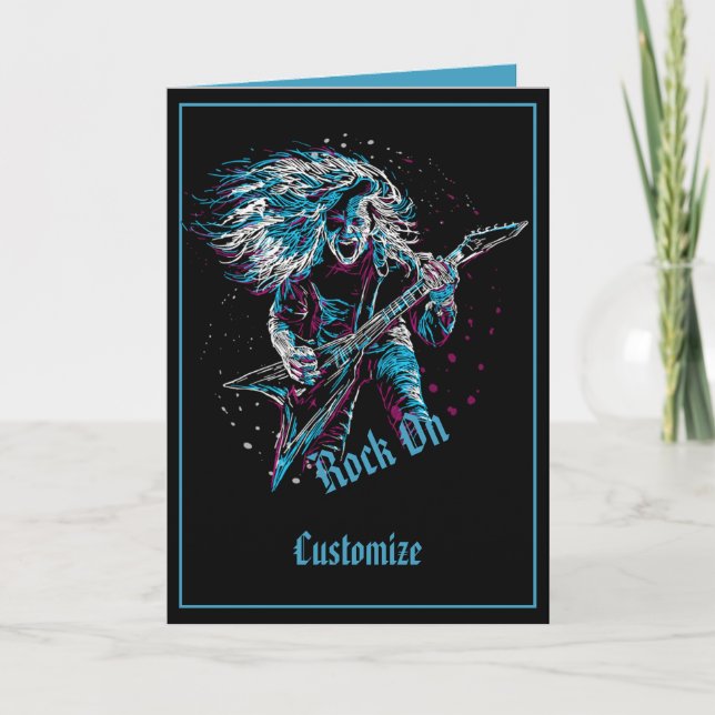 Cartão Rock On Heavy Metal (Frente)