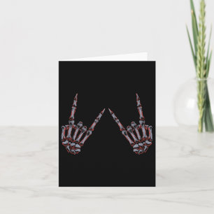 Cartão Rock On Rock And Roll Skeleton Hands - Para Concer