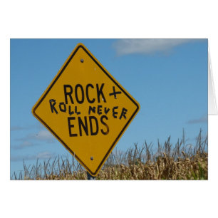 Cartão Rock + Roll Nunca Termina, Grafite De Sinal De Rua