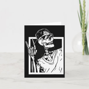 Cartão Rock Skeleton Hand Halloween Costume Engraçado Roc