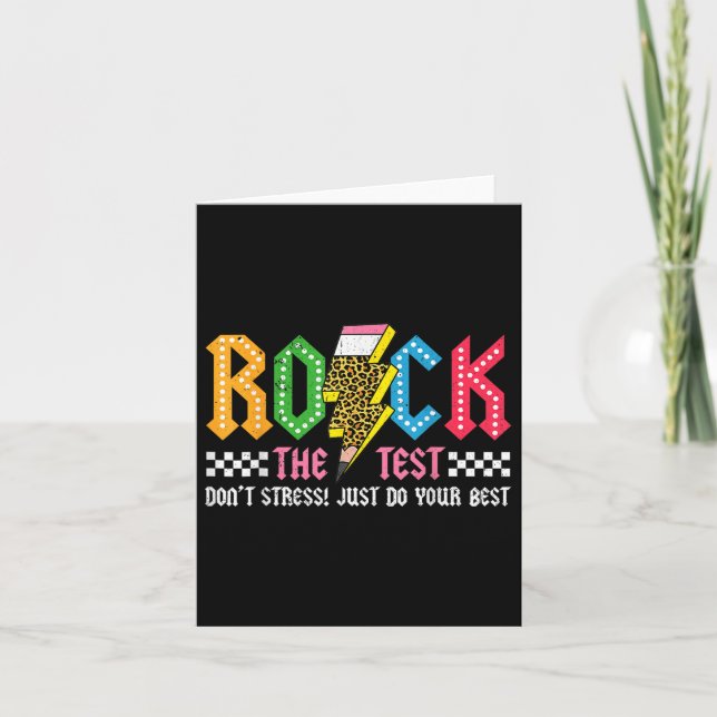 Cartão Rock The Test Day Dont Stress Abcd Alphabe (Frente)