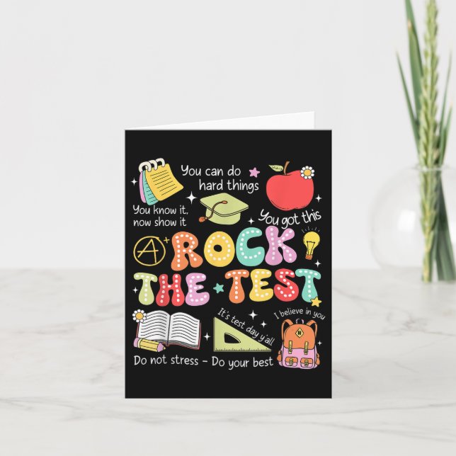 Cartão Rock The Test Day Staar Testing Professor Moti (Frente)