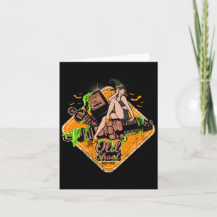 Cartão Rockabilly Pin-up Girl Witch Rock Halloween
