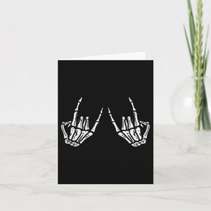 Cartão Rocker Hand Sinal Skeleton Retro Halloween Men