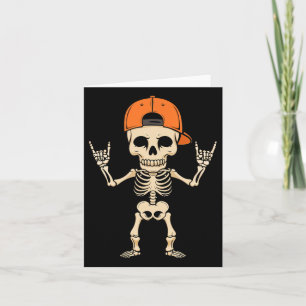Cartão Rocker Skeleton Boné Halloween Punk Rock Men