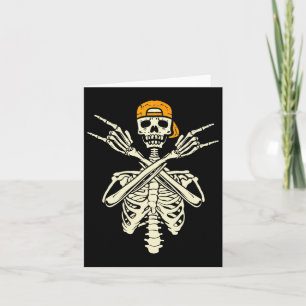 Cartão Rocker Skeleton Boné Skater Halloween Rock Gir