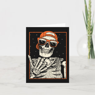 Cartão Rocker Skeleton Rocha Sobre O Dia Das Bruxas