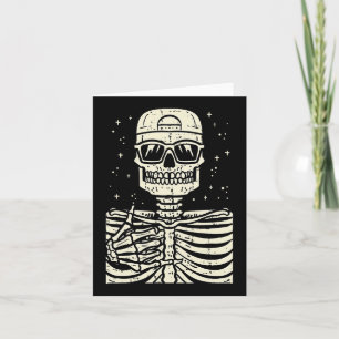 Cartão Rocker Skeleton Rock Legal Halloween Men