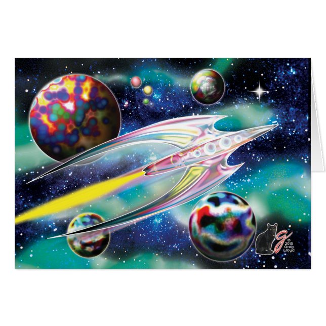 Cartão Rocket de vidro (Frente Horizontal)