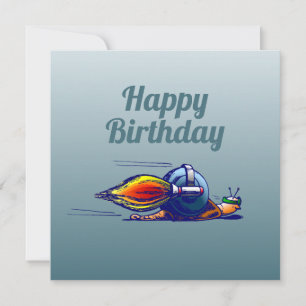 Cartão Rocket Snail com Jetpack