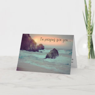 Cartão Rocky Ocean Shore "Praying for You"  Greeting Card