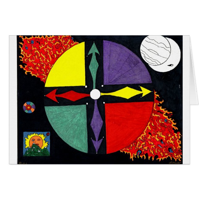 Cartão Roda africana do espírito (Frente Horizontal)