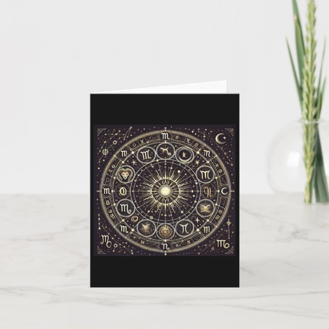 Cartão Roda Zodíaca Celestial - Edição de Prata Dourada C (Frente)