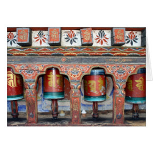 Cartão rodas de oração girando