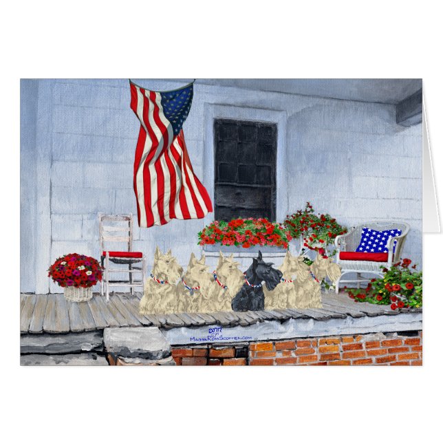 Cartão Rodas Patrióticas e Scotty Negro (Frente Horizontal)