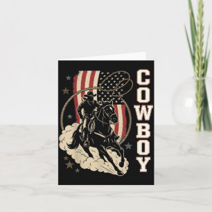 Cartão Rodeio Pai Cowboy Patriótico Bandeira Americana Oc