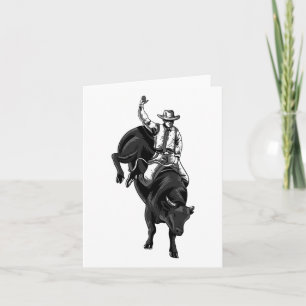 Cartão Rodeo Bull Rider Para Cowboys Horseback Hors