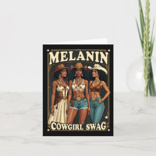 Cartão Rodeo Rodeo Cowgirl Andando Melanin Cowgir